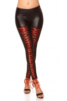 Sexy KouCla leggings with lacing at the front Black